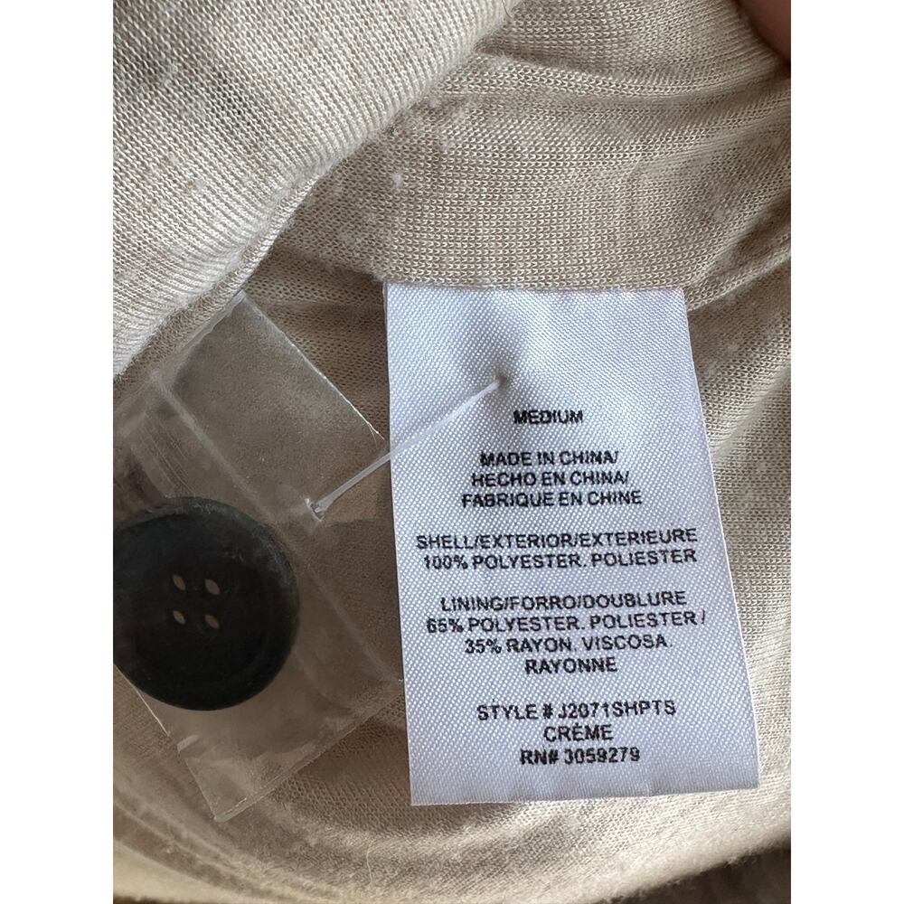 Thread & Supply Cream Sherpa Teddy Fleece Jacket Shacket Size Medium - Picture 8 of 8